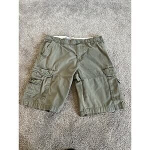 Mens Size 32 Green Ruffhewn Ruff Hewn Cargo Shorts Pockets Utility Corpcore
